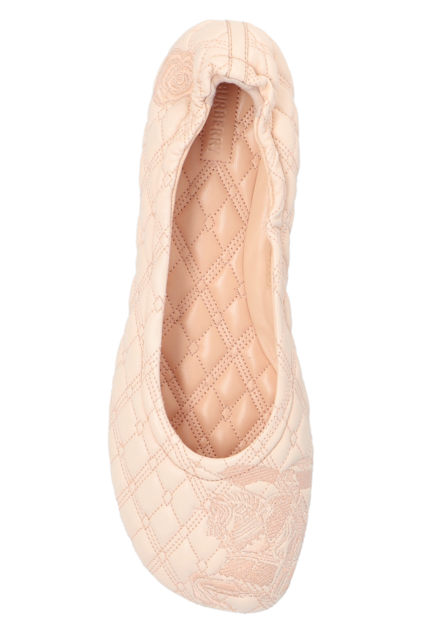 バレエシューズ BURBERRY SADLER QUILTED NAPPA BALLERINAS Burberry Sadler Lamb Leather Quilted Ballerina Flats (Flat